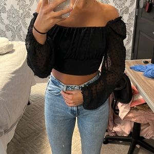Black SHEIN off the shoulder long sleeve